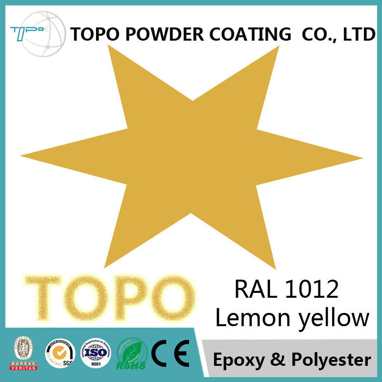 Overbake Beweis-das Epoxid-Polyester-Pulver, das zitronengelbe Farbe RAL 1012 beschichtet
